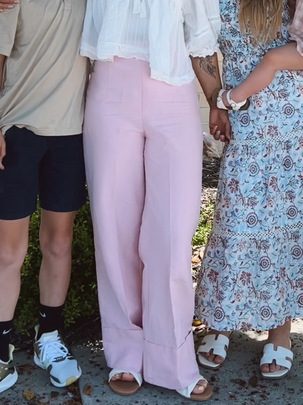 Zara Light Pink Wide-Leg Pants